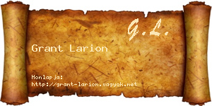 Grant Larion névjegykártya